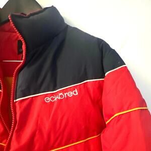 EchoRed puffer jacket SzL Y2K red blue stunning bomber excellent condition